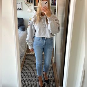 Aritzia Tna Cozy Fleece Oversized Boyfriend Cropped Relaxed Comfy Hoodie Sz 3